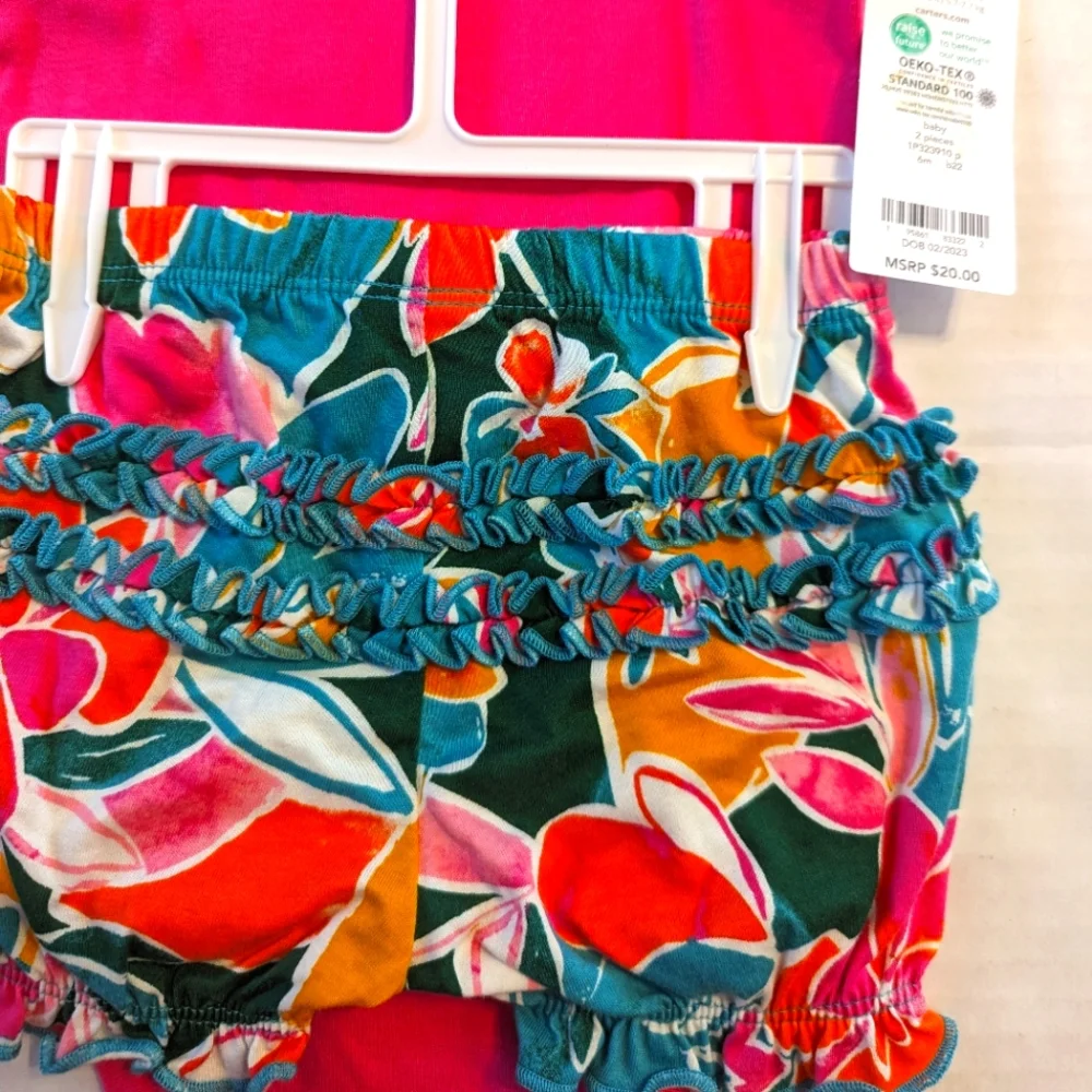 Infant Girls 2 Piece Summer Short Set Brand New With Tags By Carters 6 M…